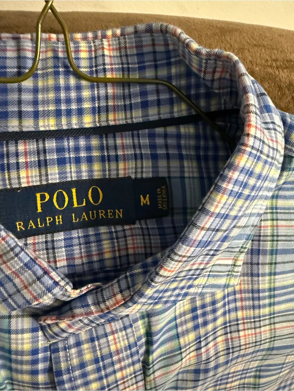 Polo by Ralph Lauren Pastel Blue & Green Plaid Button-Up Shirt